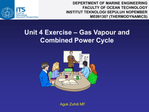 Unit 4 Exercise – Gas Vapour and Combined Power Cycle