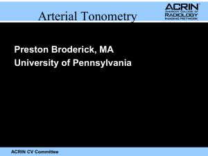 Arterial Tonometry - Preston Broderick MA
