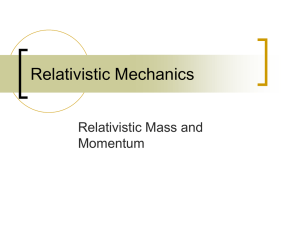 Relativistic Mechanics