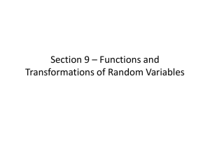 Functions and Transformations of Random