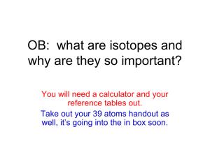 OB: what are isotopes and why are they so important?