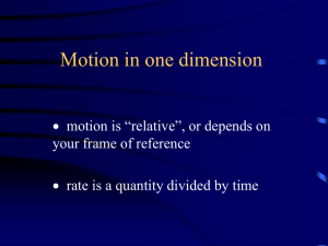 Motion in one dimension