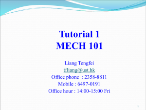 MECH101 Tutorial 1
