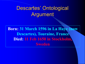 Descartes` Ontological Argument