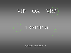 VIP OA VRP Training