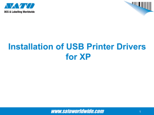 Installation of USB Printer Drivers for XP www.satoworldwide.com