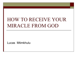 HOW TO RECEIVE YOUR MIRACLE FROM GOD
