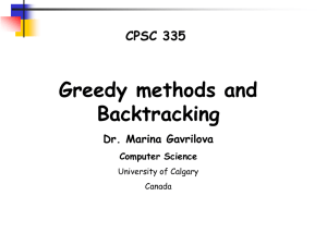 Backtracking - University of Calgary