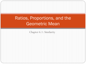 Ratios, Proportions, and the Geometric Mean