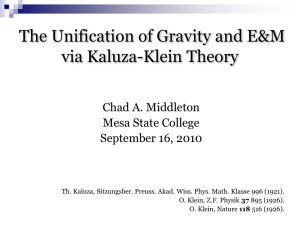The Unification of Gravity and E&M via Kaluza Klein