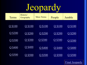 Middle East Jeopardy game