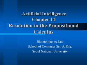 Chap 14. Resolution in the Propositional Calculus