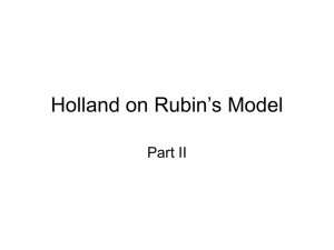 Holland on Rubin`s Model - Wharton Statistics Department