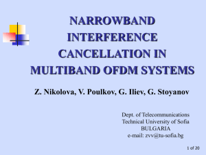 narrowband interference cancellation in multiband ofdm