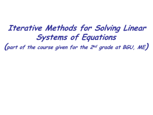 Iterative Methods for Linear Systems