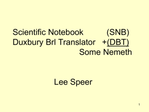 Scientific Notebook (SNB) Hastily thrown together by