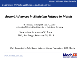 Modeling Fatigue in Metals (presentation Februray 28, 2011)