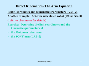 Direct Kinematics - The Arm Equation