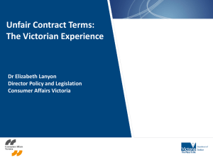 Consumer Affairs Victoria - The Australian Consumer Law