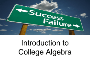 How to Succeed in College Algebra