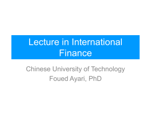 Lecture In International Finance
