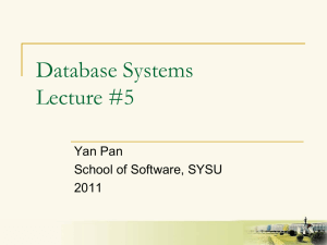 Database Systems Lecture #5