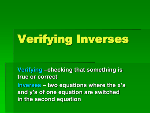 Verifying Inverses GRAPHICALLY