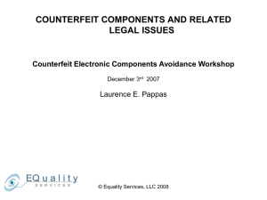 Counterfeit Components and Related Legal Issues