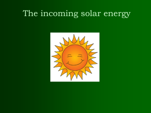 The incoming solar energy