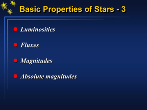 Luminosities and magnitudes of stars