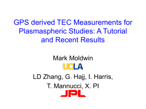 GPS derived TEC Measurements for Plasmaspheric
