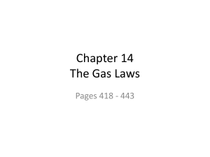 Chapter 14 The Gas Laws