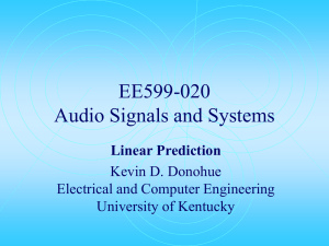 linear Prediction - University of Kentucky