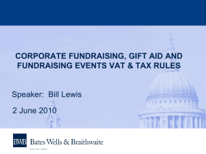 Tax & VAT update - Institute of Fundraising