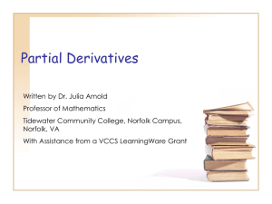 Partial Derivatives - Tidewater Community College