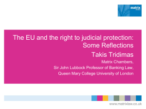 The EU and the right to judicial protection. Some