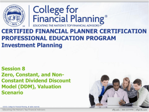 Expected Return - College for Financial Planning