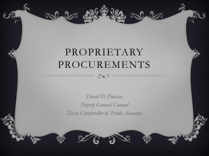 Proprietary Procurements - Texas Comptroller of Public Accounts