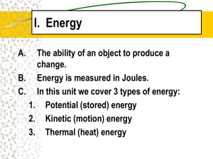 Unit 2 Powerpoint: Energy, Ch. 11/12
