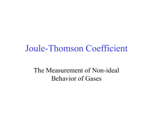 Joule-Thomson Coefficient Notes