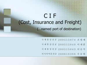 CIF(Cost, Insurance Freight) (..named port of destination)