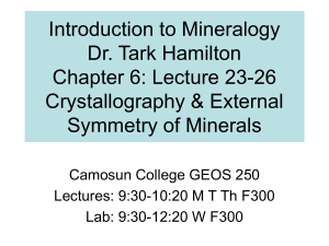 Mineralogy Lecture Ch6 Lecture 23