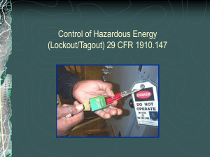 Lockout/Tagout - Environmental Health and Safety