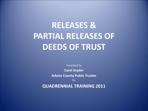 releases & partial releases of deeds of trust