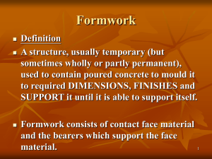 Chapter 2 – Formwork