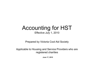 Accounting for HST Effective July 1, 2010 - BC Non