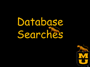 Database search introduction