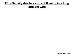 Flux Density due to a current flowing in a long straight wire