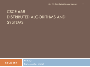 Set 16: Distributed Shared Memory