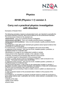 90180 (1.1) - Carry out a practical physics investigation with